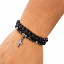 Pulseira Crucifixo Pedras Naturais