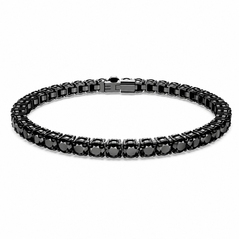 Pulseira De Tênis Swaro Matrix Redonda Com Banho De Rutênio