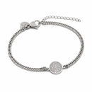 Pulseira Masculina de São Bento de Corrente de Aço Prateada